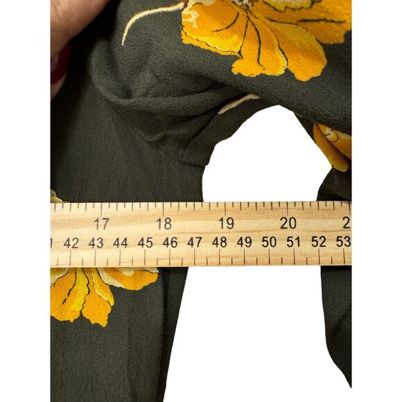 Madewell Button Front Tier Dress in Fall Yellow Flowers Maxi Dress Women Size S - Picture 7 of 8